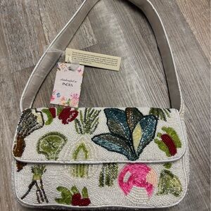 Viral Marshall’s Beaded India Multicolor Floral Veggie Embroidery NWT